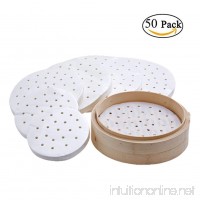 Sundarling Steamer Paper- Pack of 50 Non Stick Eco Friendly Air Fryers Cooking Liners - Perforated Parchment Paper Steamer Liners Great for Lining Bamboo Steamers Cooking all Foods (11.02) - B06XWHQXMH